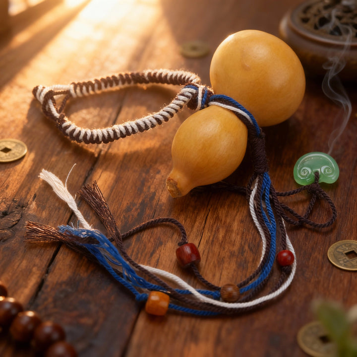 Wood Gourd Pendant Hand Cord - Fortune, Prosperity & Natural Blessings