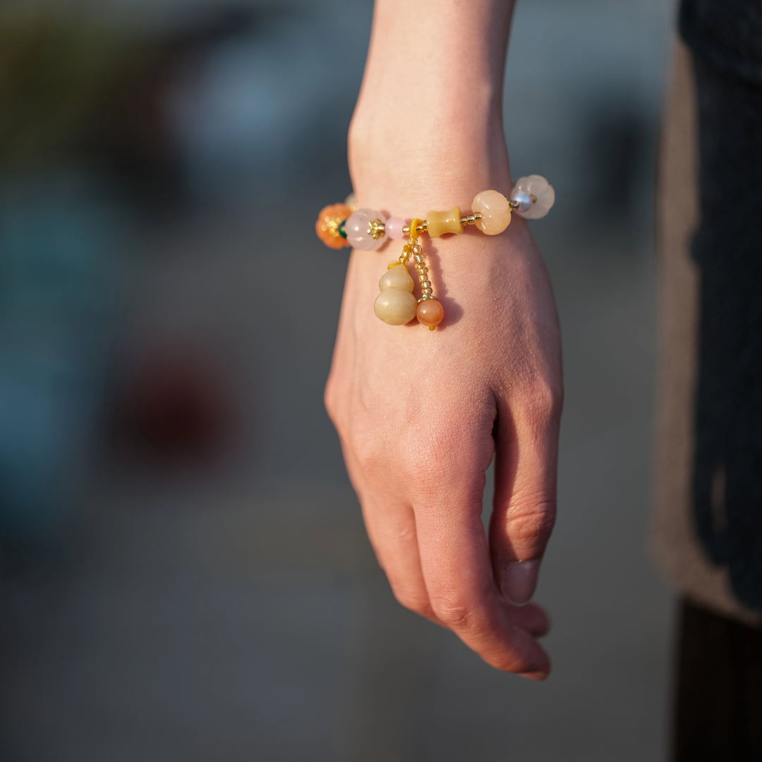 Heart Chakra Vitality & Abundant Joy — Sacred Rose Quartz & Nanhong Agate "Bloom" Bracelet
