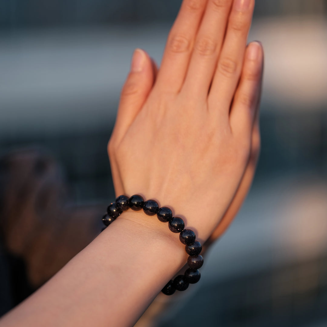 Third Eye Awakening & Cosmic Clarity — Celestial Blue Sandstone Yin-Yang Bracelet