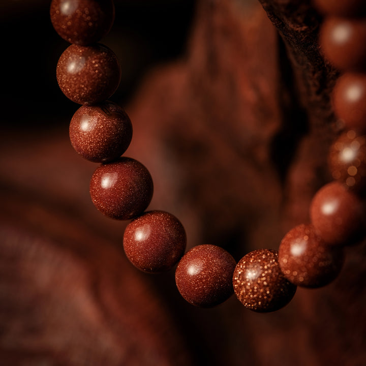 Gold Sandstone Bracelet – Yin & Yang Harmony, Radiant Balance