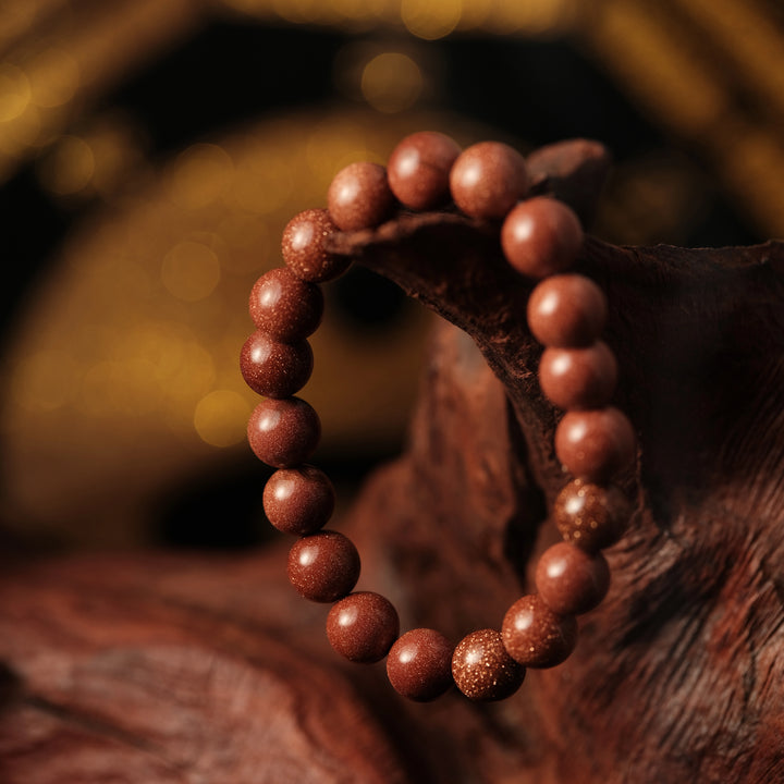Gold Sandstone Bracelet – Yin & Yang Harmony, Radiant Balance