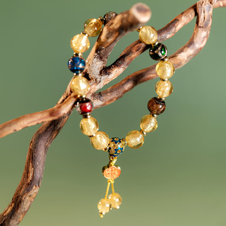 Radiant Wealth & Eternal Abundance — Luminous Golden Prosperity Charm Bracelet