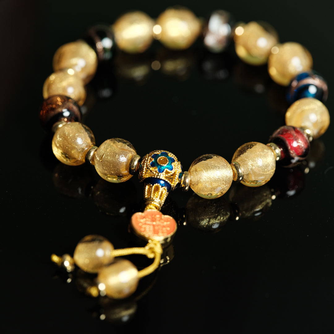 Radiant Wealth & Eternal Abundance — Luminous Golden Prosperity Charm Bracelet