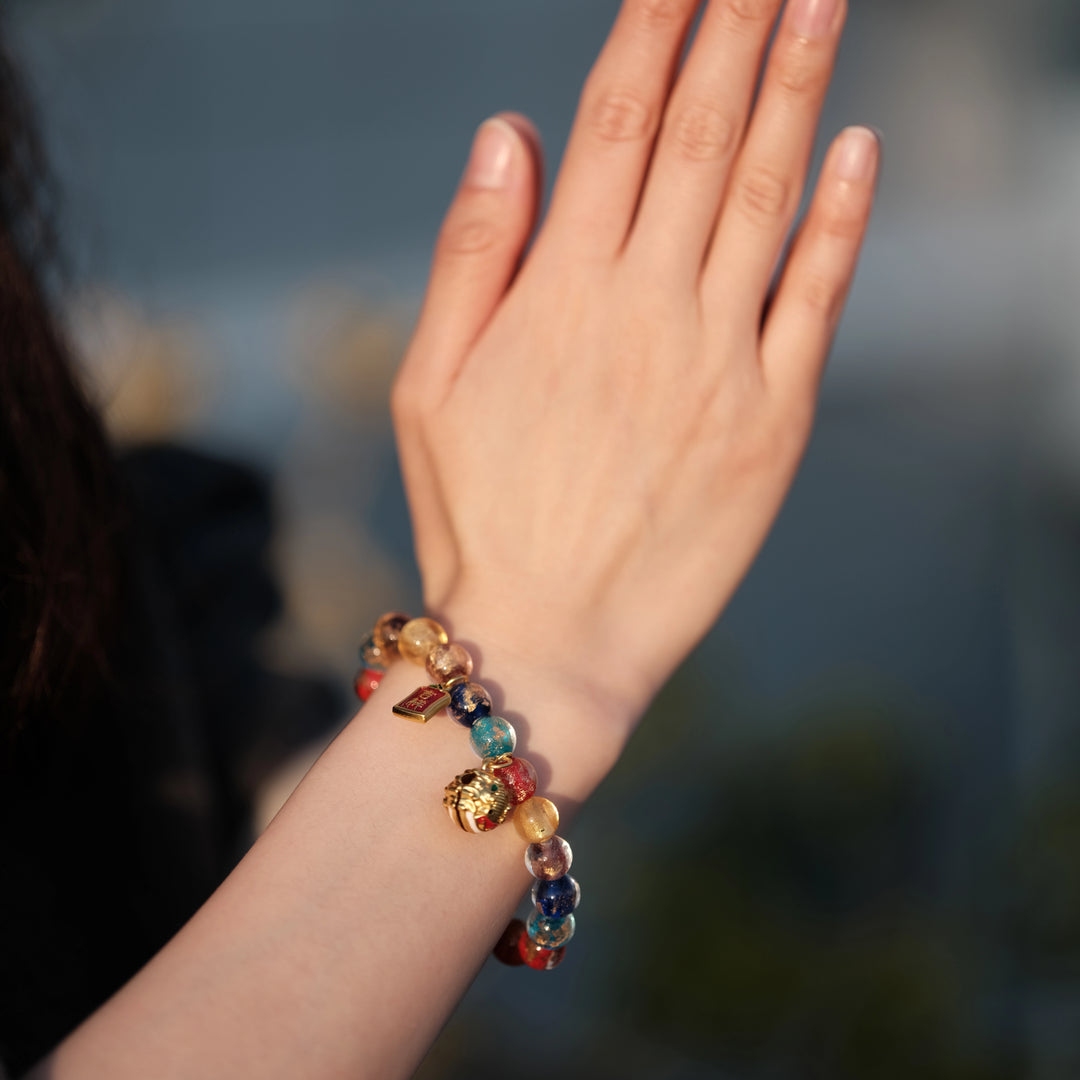 Chakra Harmony & Ultimate Prosperity — Luminous Guardian Lion Bracelet