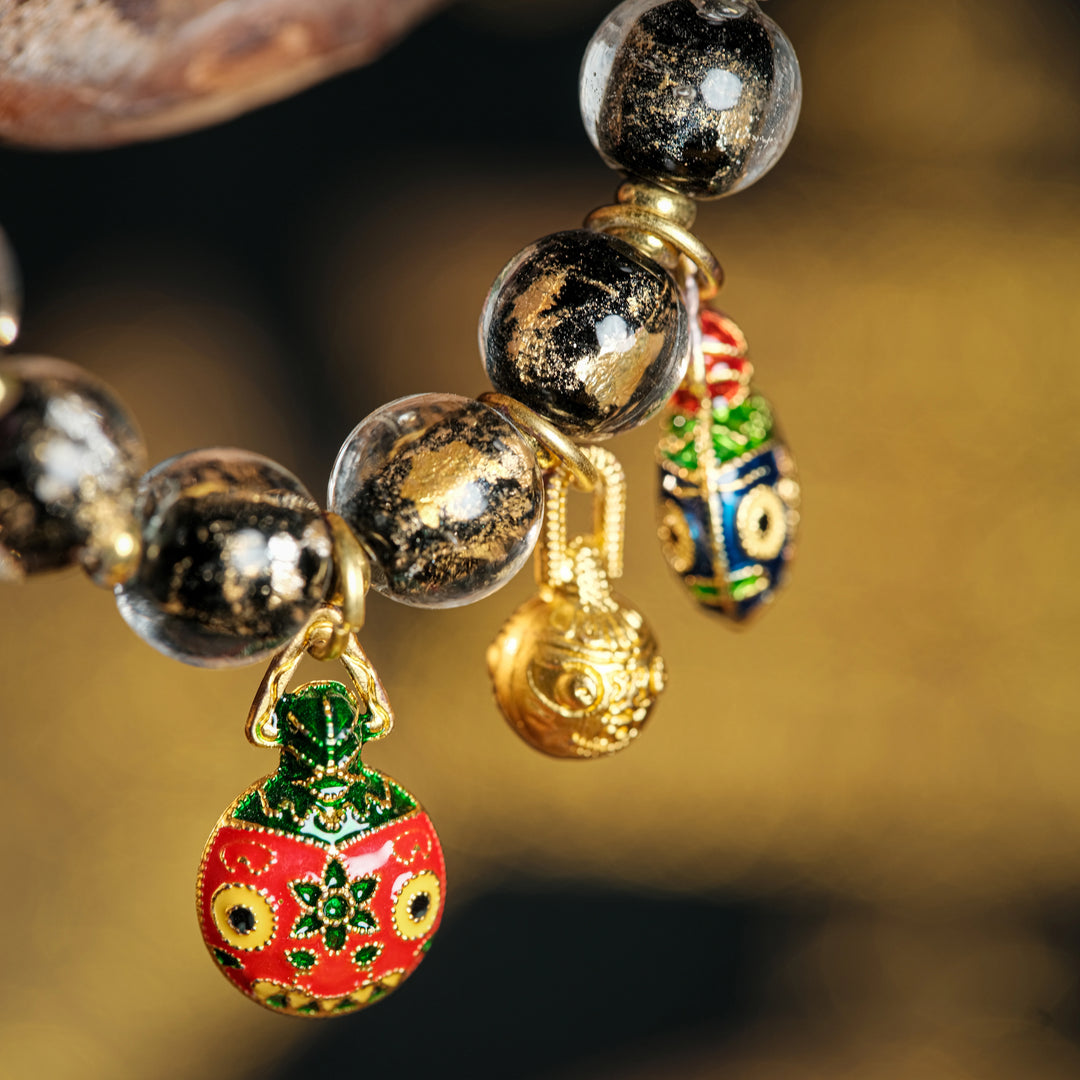 Black Gold Glaze Bracelet – Swallowing Gold Beast Family & Cosmic Wealth