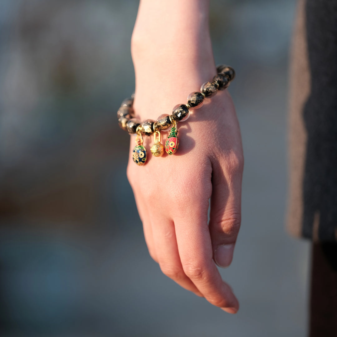 Black Gold Glaze Bracelet – Swallowing Gold Beast Family & Cosmic Wealth