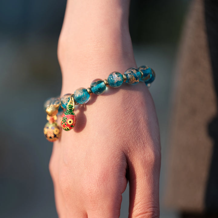 Infinite Abundance & Peaceful Home — Celestial Gold-Aura Pi Xiu Family Bracelet
