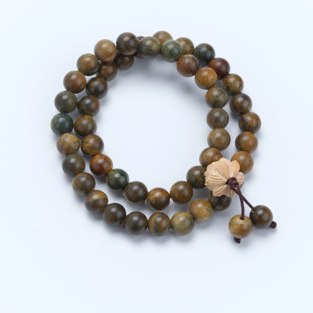 Green Sandalwood Lotus Bracelet - Blessing, Auspiciousness, Natural Zen, Middle-aged Elegant