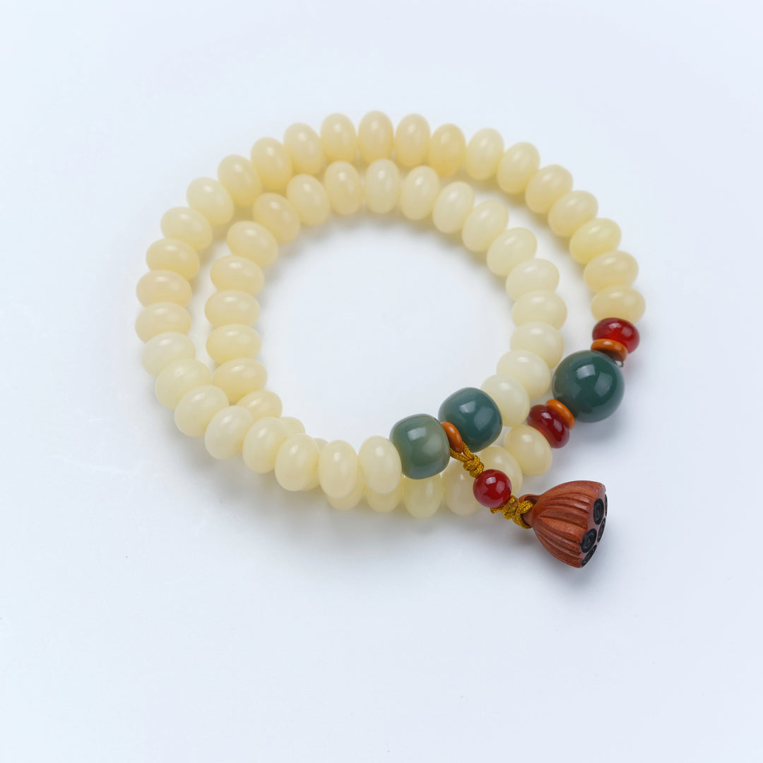 Jade & Agarwood Lotus Seedpod Bracelet - Auspicious Modern Oriental Style