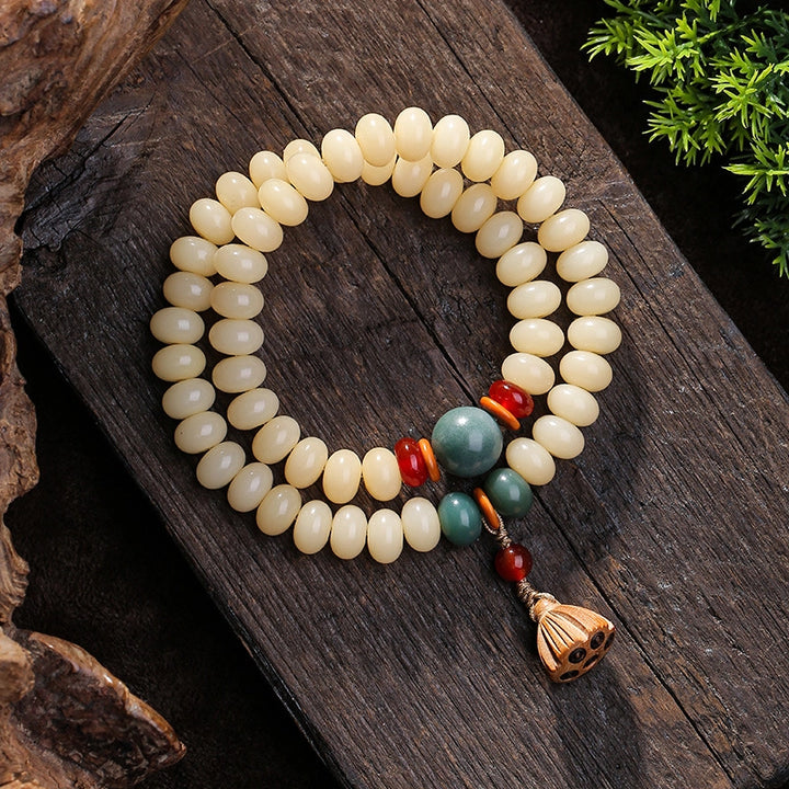 Jade & Agarwood Lotus Seedpod Bracelet - Auspicious Modern Oriental Style