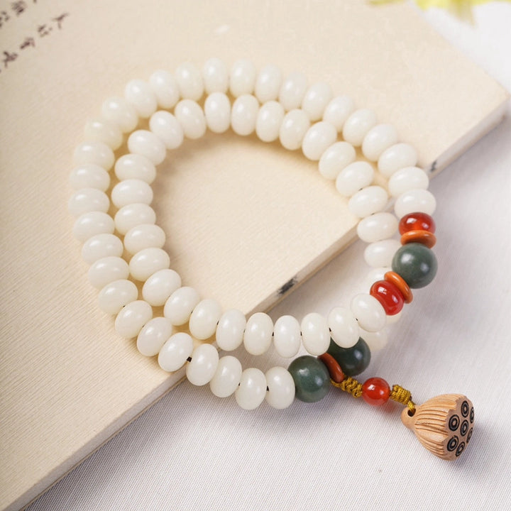Classical Jade & Agarwood Lotus Seedpod Bracelet - Zen Elegant for Smooth Life & Blessing