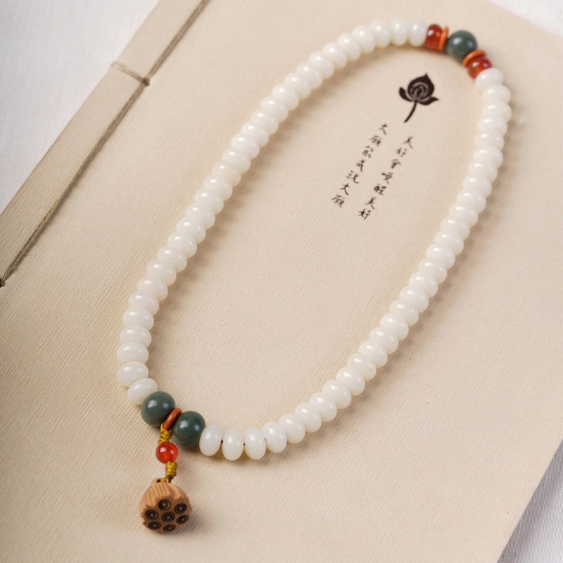 Classical Jade & Agarwood Lotus Seedpod Bracelet - Zen Elegant for Smooth Life & Blessing