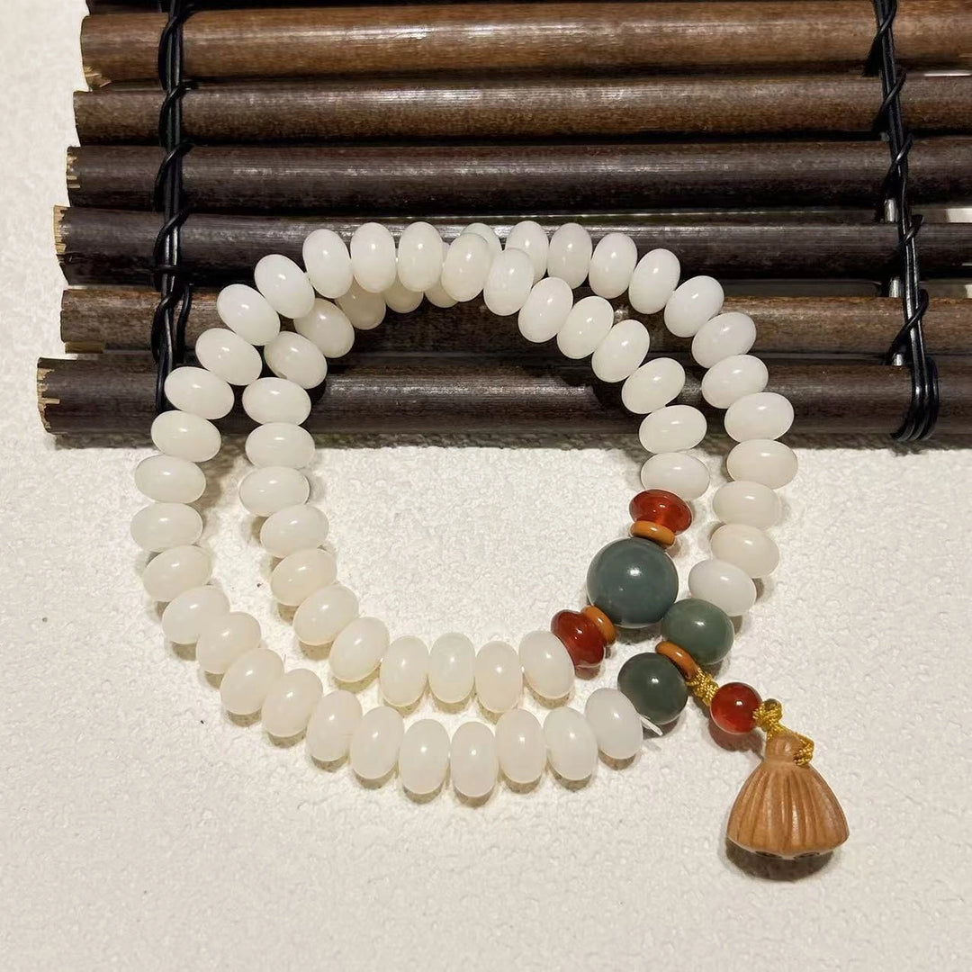Classical Jade & Agarwood Lotus Seedpod Bracelet - Zen Elegant for Smooth Life & Blessing