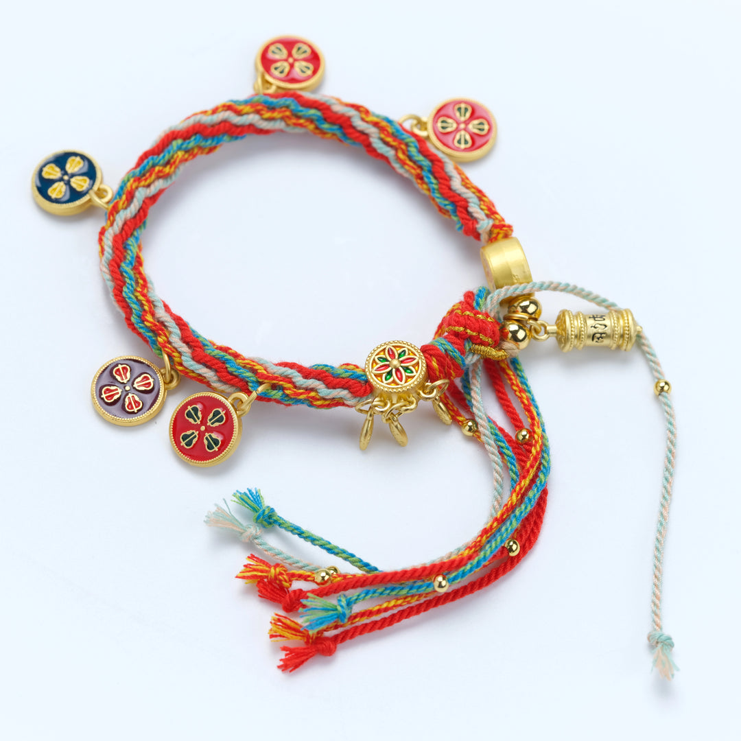 Tibetan Enamel Pendant & Cord - Guardian Protection & Sacred Force