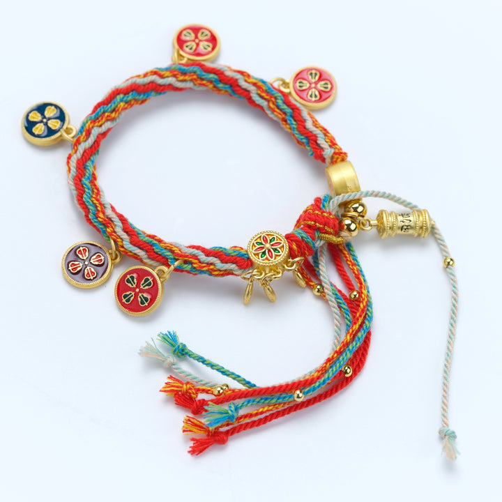 Tibetan Enamel Pendant & Cord - Guardian Protection & Sacred Force