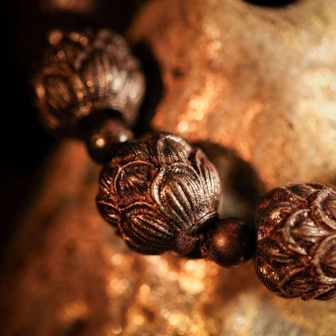 Root Chakra Anchoring & Soul Serenity — Sacred Ebony Lotus Bracelet