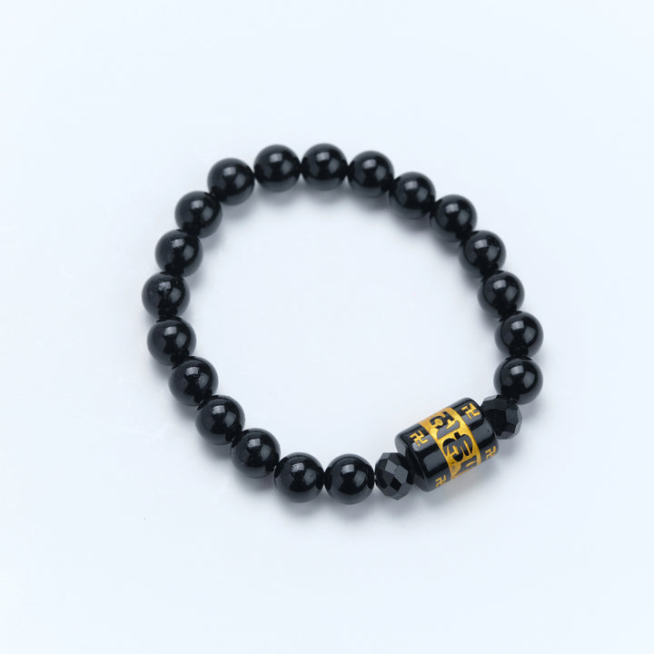Obsidian Mantra Bracelet - Powerful Evil Ward, Purification Protection