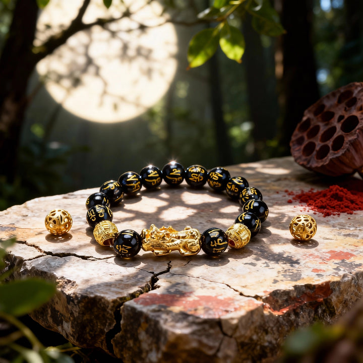 Obsidian Pixiu Rune Bracelet - Ultimate Protection & Wealth Attraction