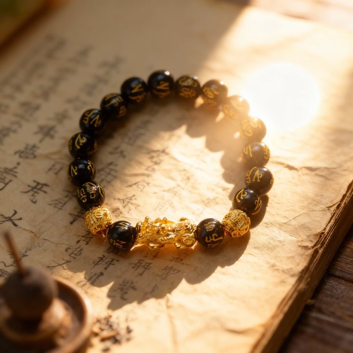 Obsidian Pixiu Rune Bracelet - Ultimate Protection & Wealth Attraction