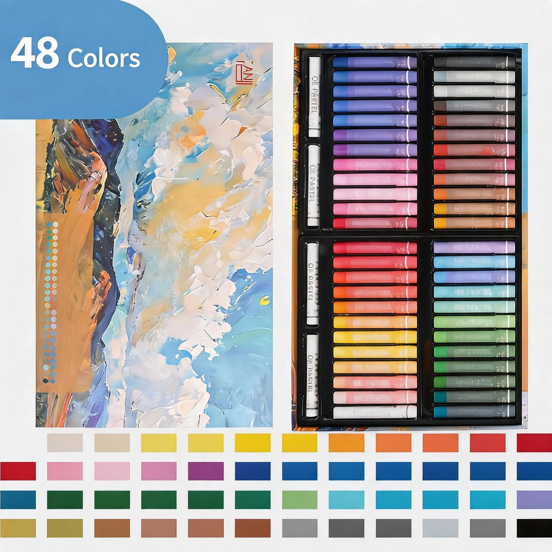 Varden Ultra-Soft Rich Oil Pastels Set, 48 Colors