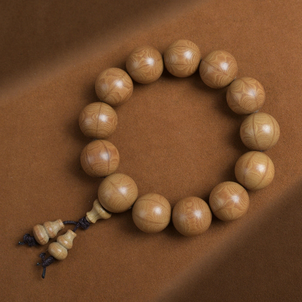 Peach Wood Gourd Bracelet - Counteract Evil, Blessings, Wood, Protection, Wisdom