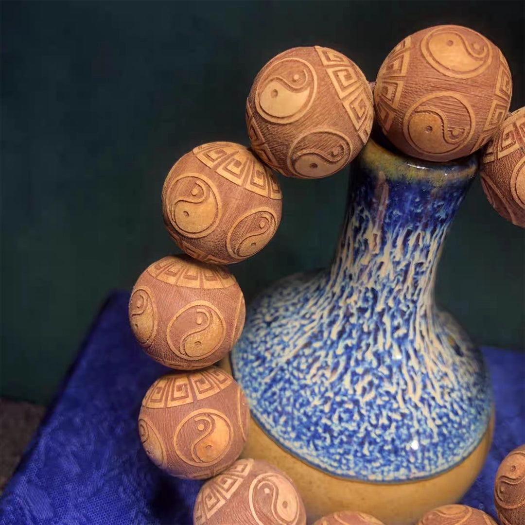 Peach wood Bracelet - Counteract evil force, Harmonizing, Supplementing Wood, Protecting luck