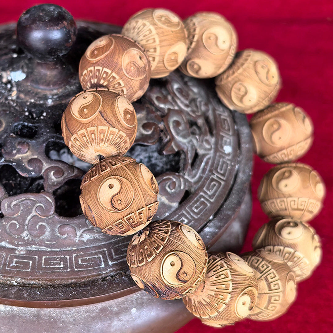 Peach wood Bracelet - Counteract evil force, Harmonizing, Supplementing Wood, Protecting luck