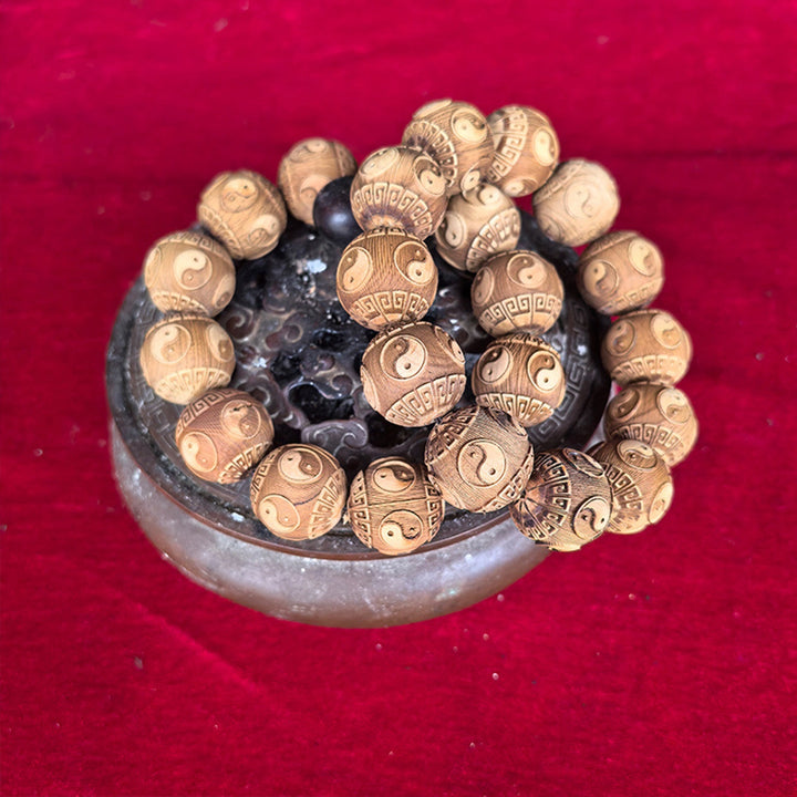 Peach wood Bracelet - Counteract evil force, Harmonizing, Supplementing Wood, Protecting luck