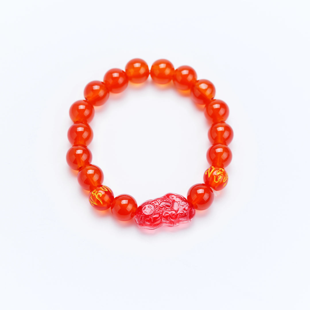 Red Agate Pixiu Bracelet - Powerful Wealth Attraction & Guardian Blessing