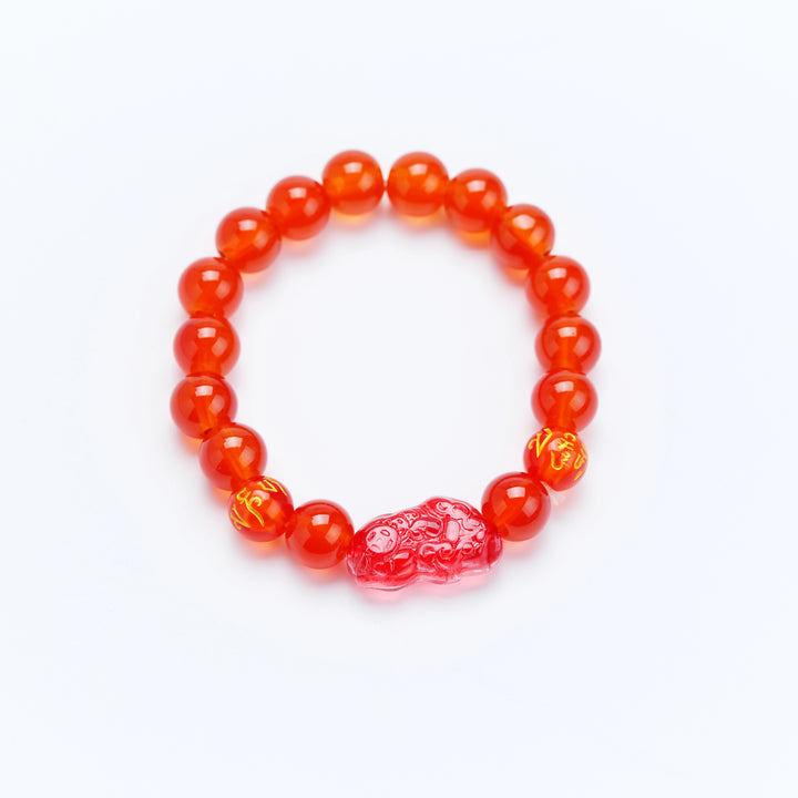 Red Agate Pixiu Bracelet - Powerful Wealth Attraction & Guardian Blessing