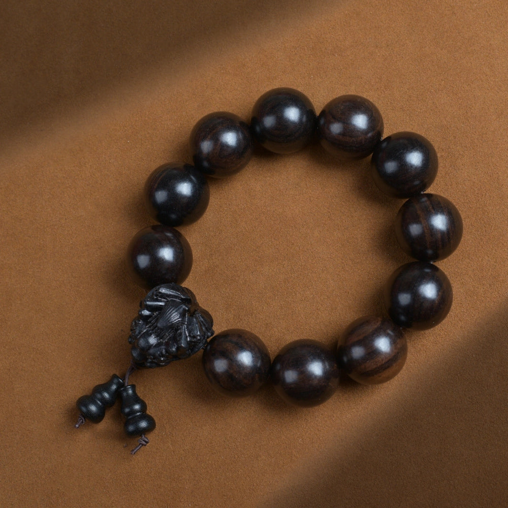 Red Sandalwood Pi Xiu Gourd Bracelet - Attract Wealth, Protection, Wood, Blessings