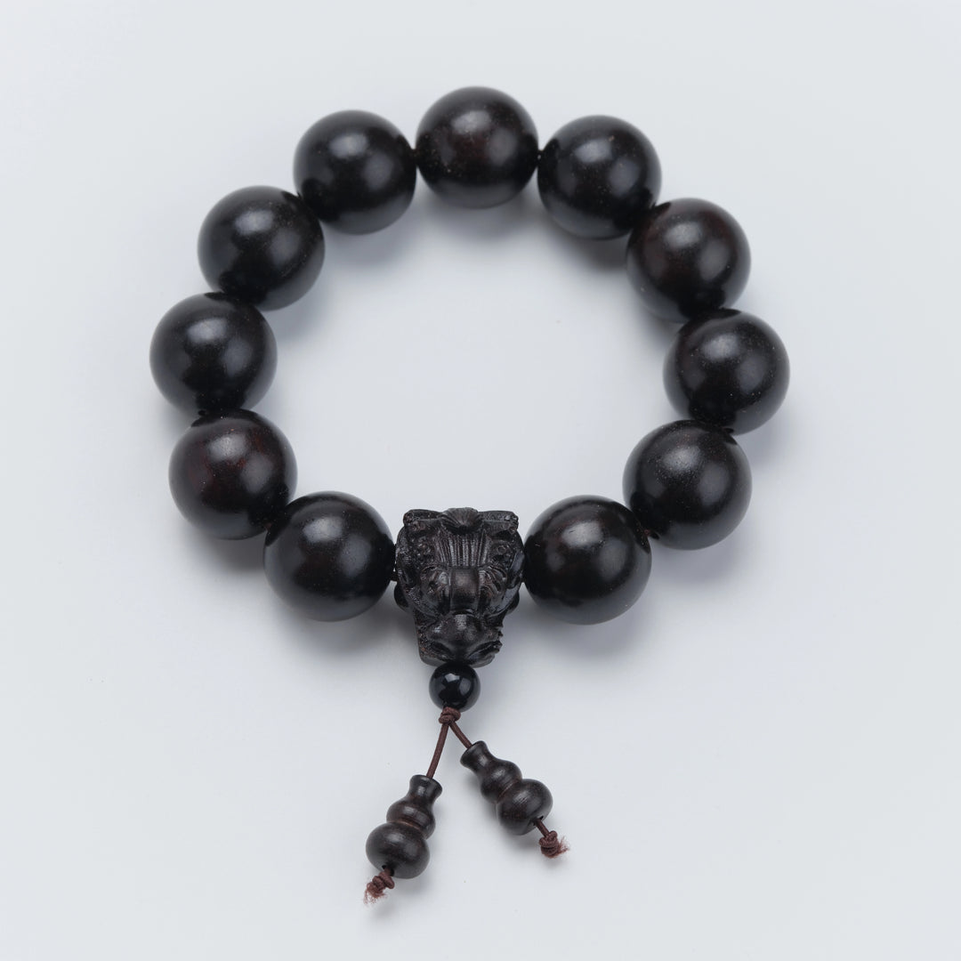 Red Sandalwood Pi Xiu Gourd Bracelet - Attract Wealth, Protection, Wood, Blessings