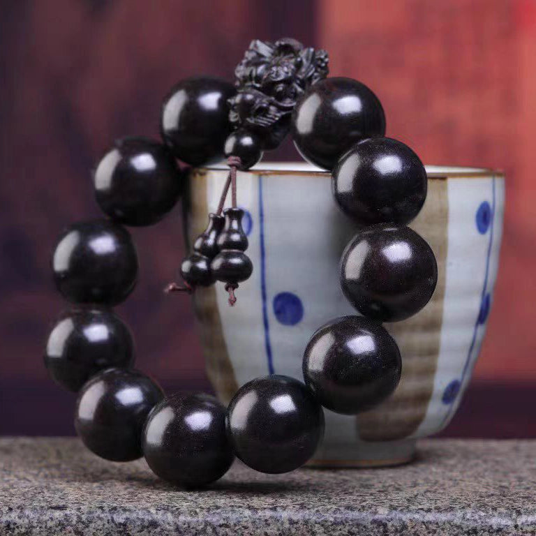 Red Sandalwood Pi Xiu Gourd Bracelet - Attract Wealth, Protection, Wood, Blessings