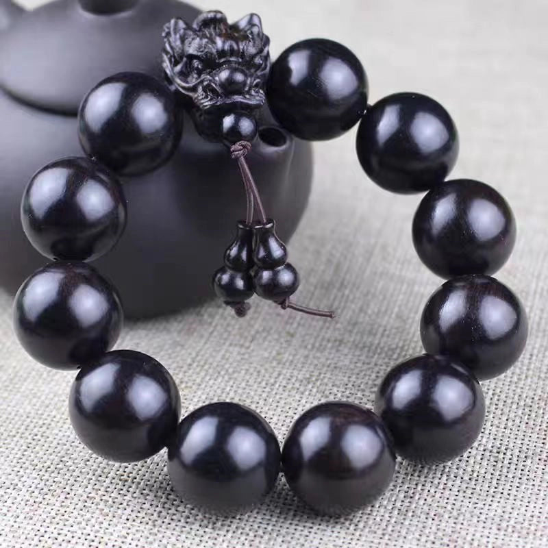 Red Sandalwood Pi Xiu Gourd Bracelet - Attract Wealth, Protection, Wood, Blessings