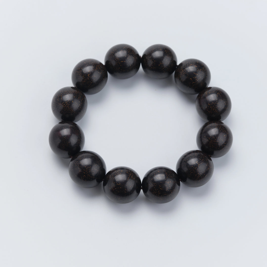 Red Sandalwood Star-light Texture Bracelet - Calming, Blessings, Wood, Fortune, Wisdom