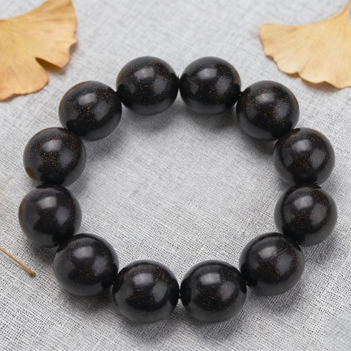 Red Sandalwood Star-light Texture Bracelet - Calming, Blessings, Wood, Fortune, Wisdom