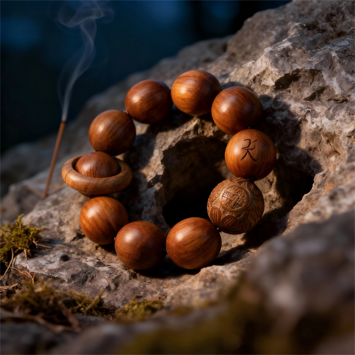 Sandalwood Rune Bracelet - Wealth Attraction, Protection & Wisdom