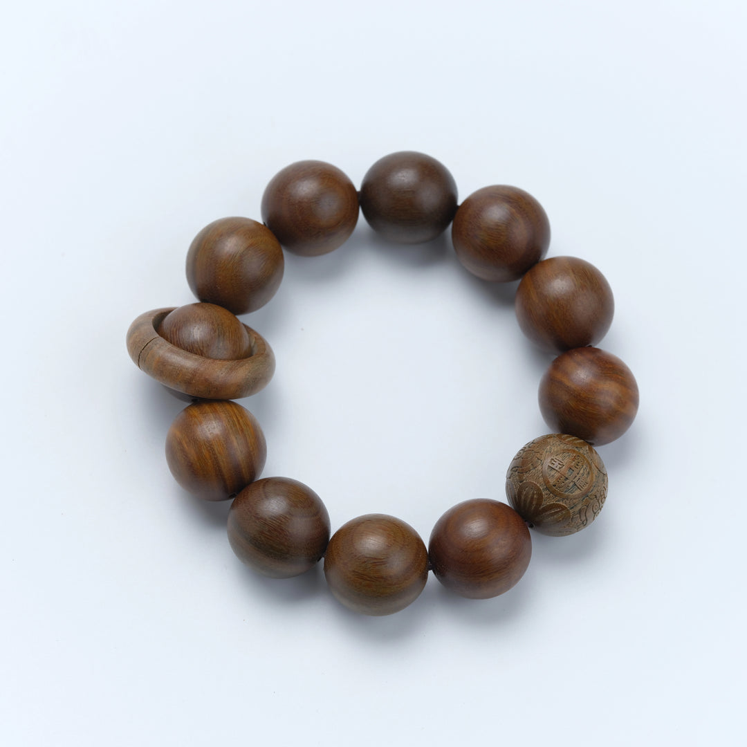 Sandalwood Rune Bracelet - Wealth Attraction, Protection & Wisdom