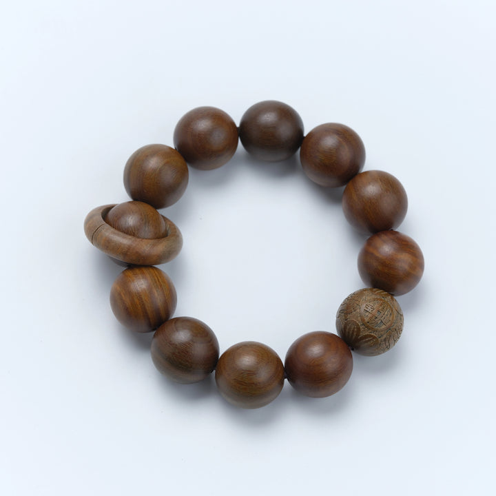 Sandalwood Rune Bracelet - Wealth Attraction, Protection & Wisdom