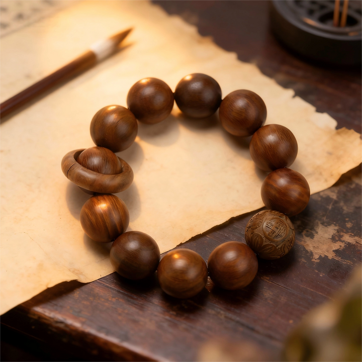 Sandalwood Rune Bracelet - Wealth Attraction, Protection & Wisdom
