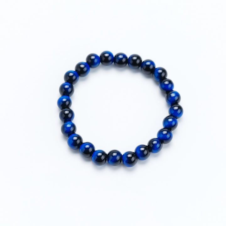 Blue Tiger's Eye Bracelet - Calm Courage, Focus & Fortune Attraction