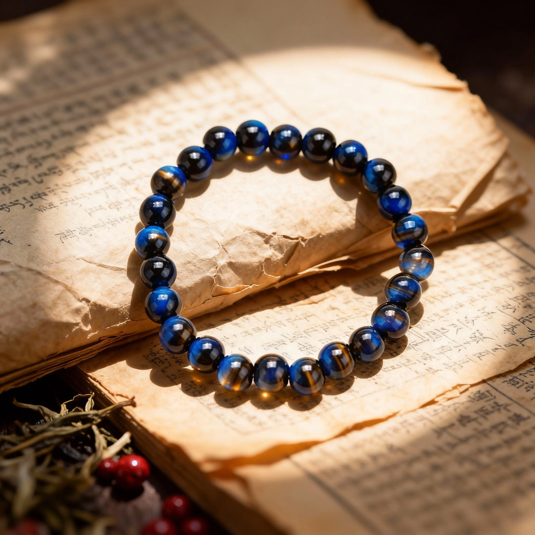 Blue Tiger's Eye Bracelet - Calm Courage, Focus & Fortune Attraction