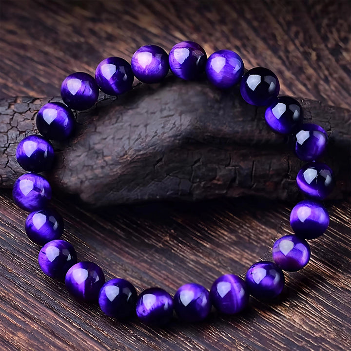 Purple Tiger's Eye Bracelet - Rare Courage, Confidence & Spiritual Wisdom