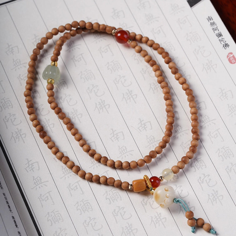 Cat Paw Melon Bead Wood Agate Jade Bracelet - Cute, Healing